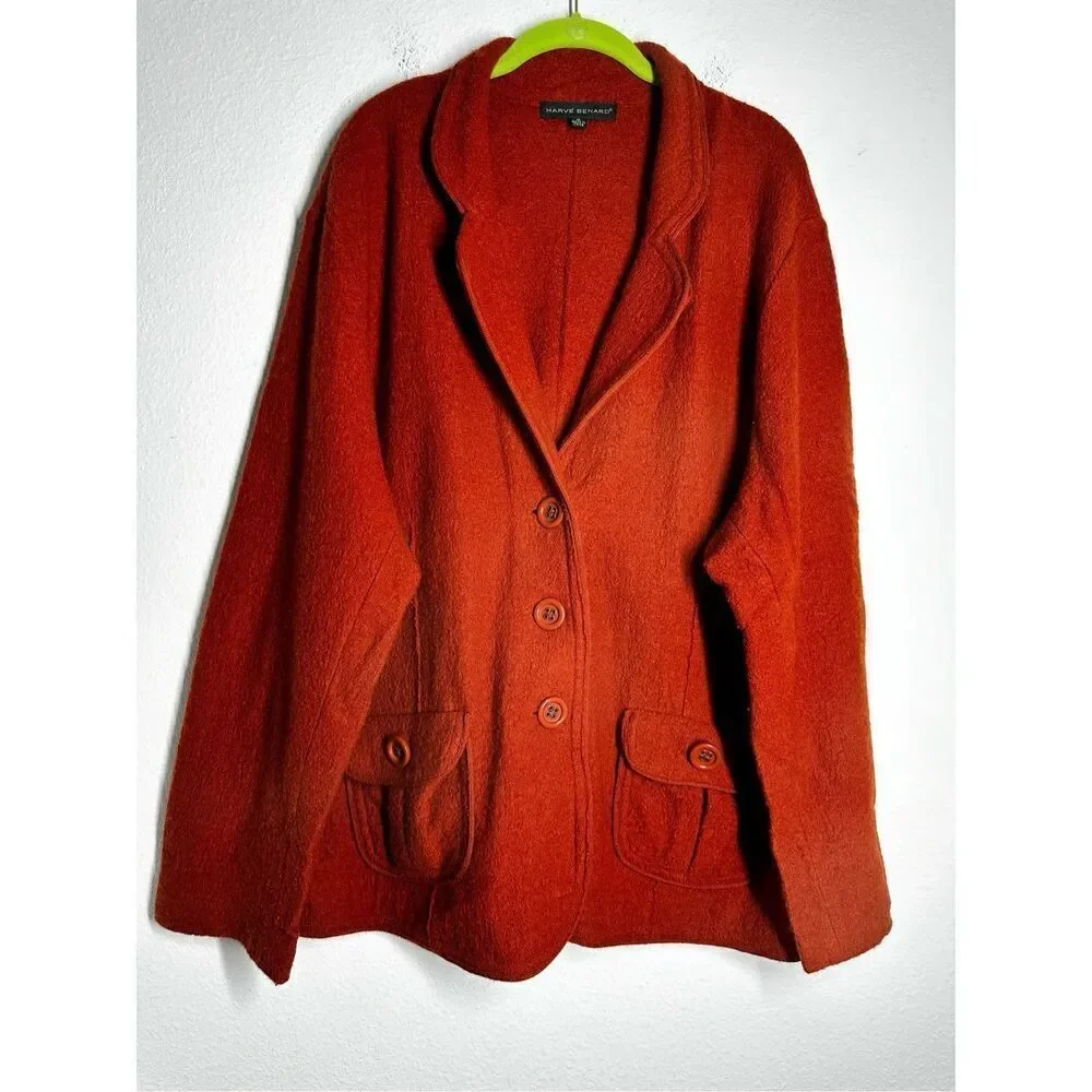 VTG Harve Bénard Women’s Wool Blazer 2 Buttons Pockets Size 2X See Description